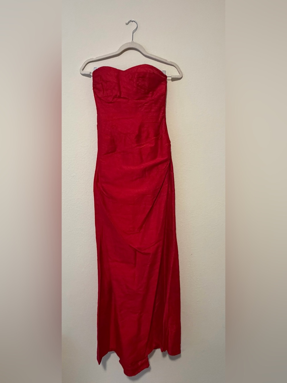Phoebe Couture Strapless Red Evening Dress